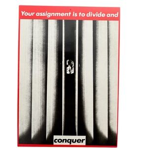 Barbara Kruger: 'Your assignment is to divide and conquer' Photograph Postcard